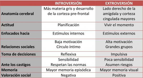 Differences between INTROVERT and EXTROVERT